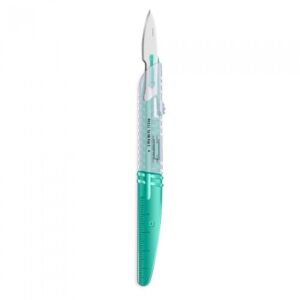 Скальпель безопасный одноразовый с пластмассовой ручкой № 10, STEELUXE, нержавеющая сталь, Apexmed